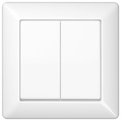 Taustiņs 2-viet, ar rāmi, duroplasts, Serie AS, balts