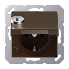 Kontaktligzda SCHUKO, 16 A 250 V ~, ar bērnu drošību un vāciņu, ar drošības slēdzeni, termoplasts krāsots, Serie A moka