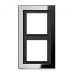 Rāmītis 2-vietīgs, vertikālā un horizontālā montāža, hromēts metāls, LS-DESIGN, spilgti hromēts