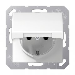 Kontaktligzda SCHUKO, 16 A 250 V ~, ar vāciņu, termoplasts, Serie AS, balts