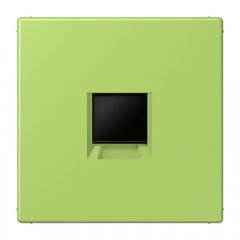 Virsma (ar fiksatoru) modulārai datu rozetei 1-vietīga, UMA-CAT6A, termoplasts lakots, Serie LS, vert clair