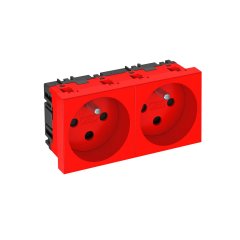 Rozete 0°, 2-vietīga, kodēta ar zemējuma stieni 250V, 10/16A, PC, signālsarkana, 3001 STD-F0K SRO2