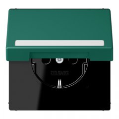 Kontaktligzda SCHUKO, 16 A 250 V ~, marķējams, ar bērnu drošību un vāciņu, termoplasts krāsots, Serie LS, vert an