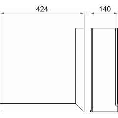 Vāks ārej.pagr. Design kanālam Design Style 44x140x424, Alu, EL