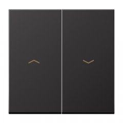 Taustiņs 2-viet žalūziju slēdzim, ar virzienrādītāju, alumīnijs krāsots, Serie LS, tumša (lakots alumīnijs)