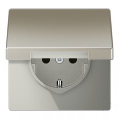 Kontaktligzda SCHUKO, 16 A 250 V ~, ar vāciņu, Serie LS, krāsa nerūsējošais tērauds
