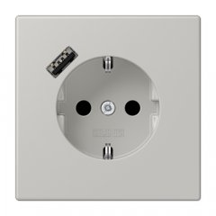 Kontaktligzda SCHUKO 16 A 250 V ~, USB pieslēgvieta 1 x Typ A, ar bērnu drošību, Serie LS, gris clair 31