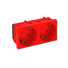 Kontaktligzda 2-viet.,33° slīpa kodēta, aizsargkontakts 250V, 10/16A, PC, signālsarkana, 3001 STD-D3S SRO2