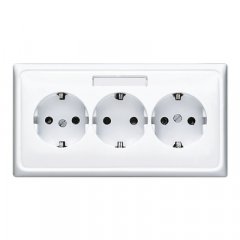 Kontaktligzda ar kabeļu kanālu SCHUKO, 16 A 250 V ~, marķējams, duroplasts, Serie CD, balts