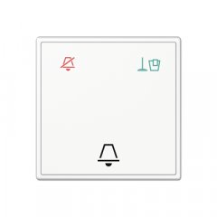 Taustiņš viesnīcām stikls, simbols netraucēt, uzkopt istabu un zvans, Serie A, balts