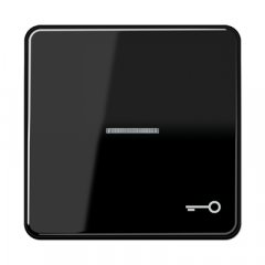 Taustiņš ar indikācijas logu, ar simbolu, duroplasts, Serie CD, melns