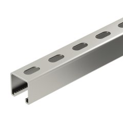 Profilēta sliede perf., šlices platums 22 mm 1000x41x41, V2A, 1.4301, 2B