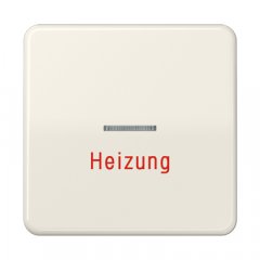 Taustiņs 1-viet, ar indikācijas logu, apkures slēdzim ar uzrakstu, duroplasts, Serie CD, ziloņkaula