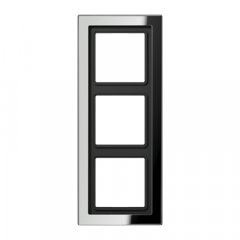 Rāmītis 3-vietīgs, vertikālā un horizontālā montāža, hromēts metāls, LS-DESIGN, spilgti hromēts