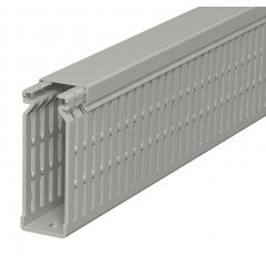 Perforēts vādu kanāls 80x25x2000, PVC, akmens pelēks, 7030 LK4 N 80025