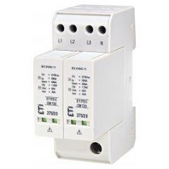 ETITEC CM T23 275/20 4+0 Pārsprieguma ierobežotājs C+D  In = 20kA, 4P, 275V ( 2 moduļu, trīsfāžu)