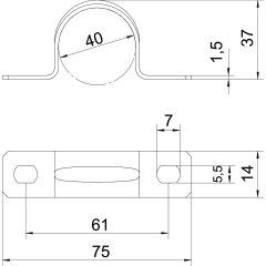 Stiprināšanas skava divpusīga 40mm, St, G