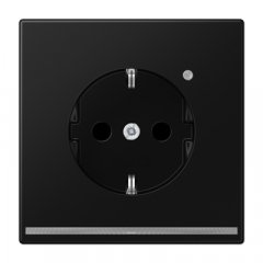 Kontaktligzda SCHUKO, 16 A 250 V ~, ar LED apgaismojumu un bērnu drošību, termoplasts krāsots, Serie LS, grafītmelns matēts