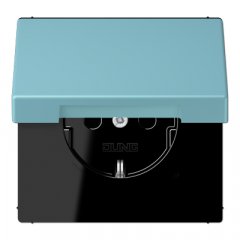 Kontaktligzda SCHUKO, 16 A 250 V ~, ar vāciņu, Serie LS, céruléen moyen