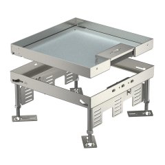 Kvadrata kasete ar kabeļu izvadu 243x243mm, V2A, 1.4301 RKSN2 9 VS 20