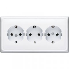 Kontaktligzda ar kabeļu kanālu SCHUKO, 16 A 250 V ~, duroplasts, Serie CD, balts