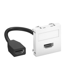 Multimedia Adapteris, HDMI ar kabeli, rozete-rozete 45x45mm, PC, dzidri balts, 9010 MTG-HD F RW1