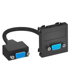 Multimedia Adapteris, VGA ar kabeli, rozete-rozete 45x45mm, PC, pelēkmelna, 7021 MTG-VGA F SWGR1