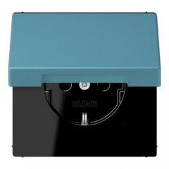 Kontaktligzda SCHUKO, 16 A 250 V ~, ar vāciņu, Serie LS, céruléen vif