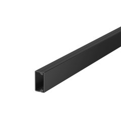 Kabeļu kanāls ar perforētu apakšējo malu 2000x20x10, PVC, melns, 9005