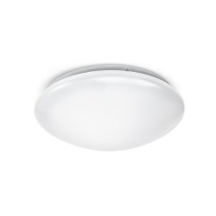 LED round light, 12 W, IP44, colour temperature approx. 3000 K (warm white) with integrated high-frequency detector and an additional switching output