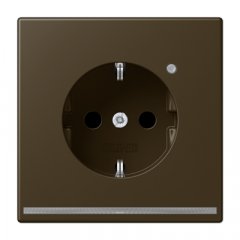 Kontaktligzda SCHUKO ar LED apgaismojumu, 16 A 250 V ~, ar bērnu drošību, termoplasts krāsots, Serie LS, misiņš antīks