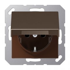 Kontaktligzda SCHUKO, 16 A 250 V ~, ar bērnu drošību un vāciņu, termoplasts krāsots, Serie A, moka