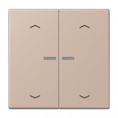 Taustiņs KNX slēdzim ar indikācijas logu un virzienrādītāju 2-viet, Serie LS, ombre brûlée claire
