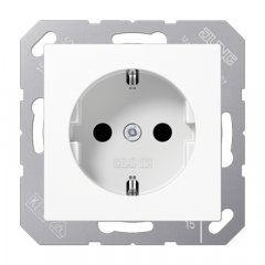 Kontaktligzda SCHUKO, 16 A 250 V ~, skrūvju spailes, duroplasts, Serie AS/A, balts
