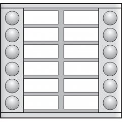 Papildus modulis 20 mm priekš ārējā virsapmetuma namruņa (door-phone) divās rindās 12 zvaniem
