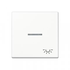 Taustiņs 1-viet, ar indikācijas logu, ar spuldzes simbolu, duroplasts, Serie A, balts