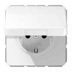 Kontaktligzda SCHUKO, 16 A 250 V ~, ar vāciņu, termoplasts, Serie CD, balts