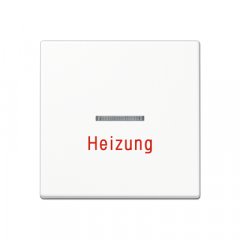 Taustiņs 1-viet, ar indikācijas logu, apkures slēdzim ar uzrakstu, duroplasts, Serie A, balts