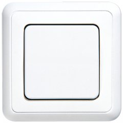Taustiņs 1-viet, ar rāmi, duroplasts, ST 550, balts