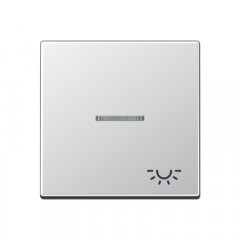 Taustiņs 1-viet, ar indikācijas logu, ar spuldzes simbolu, Serie A, alumīnijs