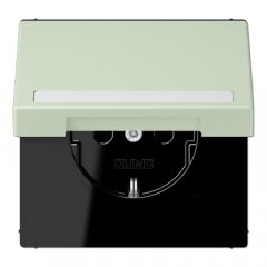 Kontaktligzda SCHUKO, 16 A 250 V ~, marķējams, ar bērnu drošību un vāciņu, termoplasts krāsots, Serie LS, vert an