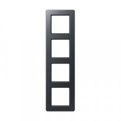 Rāmītis 4-vietīgs, vertikālā un horizontālā montāža, termoplasts krāsots, A FLOW, matēts antracīts