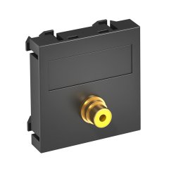 Media adapteris video tulpe 1x vietīgs, rozete-rozete 45x45mm, PC, pelēkmelna, 7021 MTG-R F SWGR1