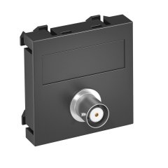 Media Adapteris, video BNC 1x vietīgs, rozete-rozete 45x45mm, PC, pelēkmelna, 7021 MTG-BC F SWGR1