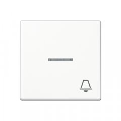 Taustiņs 1-viet, ar indikācijas logu, ar zvana simbolu, duroplasts, Serie A, balts