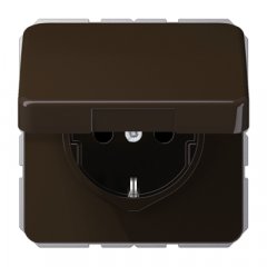 Kontaktligzda SCHUKO, 16 A 250 V ~, ar vāciņu, termoplasts, Serie CD, brūns