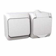 Cedar Plus - vienas kontaktligzdas sānu E+1 polu 2 virzienu slēdzis - 16A(X), balts