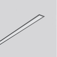 Gaismeklis LESS IS MORE 27, 25 W, 1600 lm, 840, black, on/off Recessed ceiling and wall luminaires, L 1014 B 38 H 2, Plastic (PMMA) opal