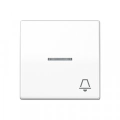 Taustiņs 1-viet, ar indikācijas logu, ar zvana simbolu, duroplasts, Serie AS, balts