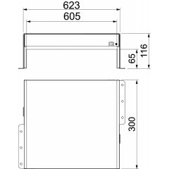 Ugunsdrošības kārba, 3-pusēja 300x623x116, V2A, 1.4301, 2B PMB 660-3 A2